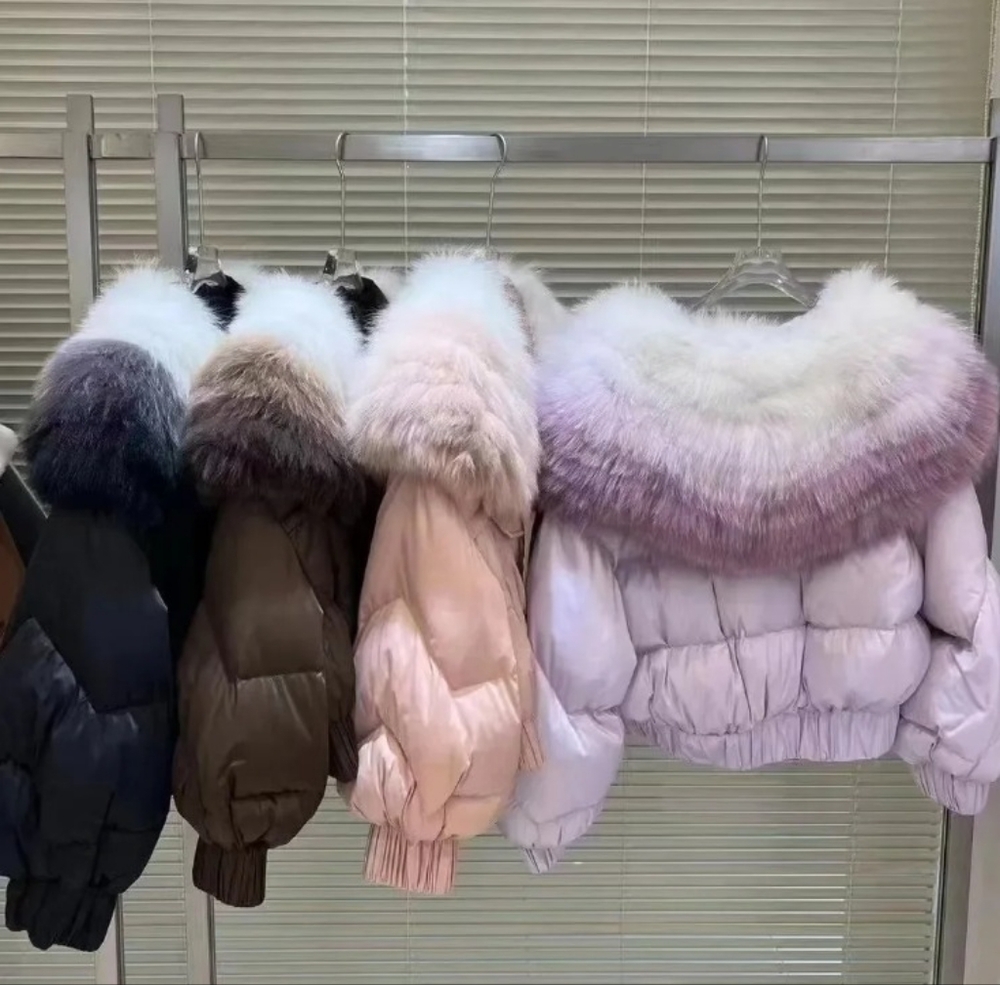 White Goose Down Coat Real Fox Fur Collar Coat Thick Fashion 2025 New Winter - Picture 7 of 12